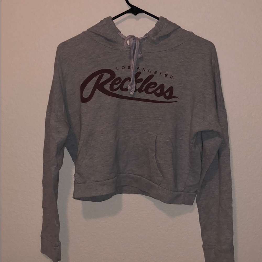 Y&R Grey Crop Top Hoodie